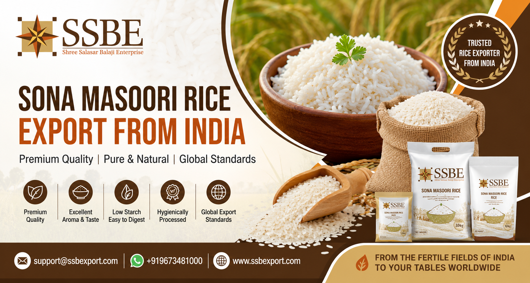 Sona Masoori Rice Export from India