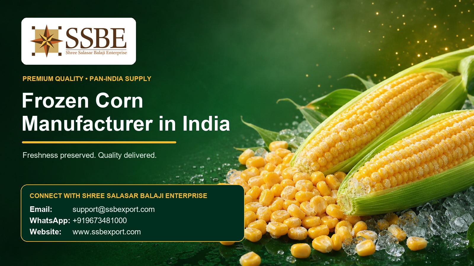 Frozen Corn Manufacturer in India