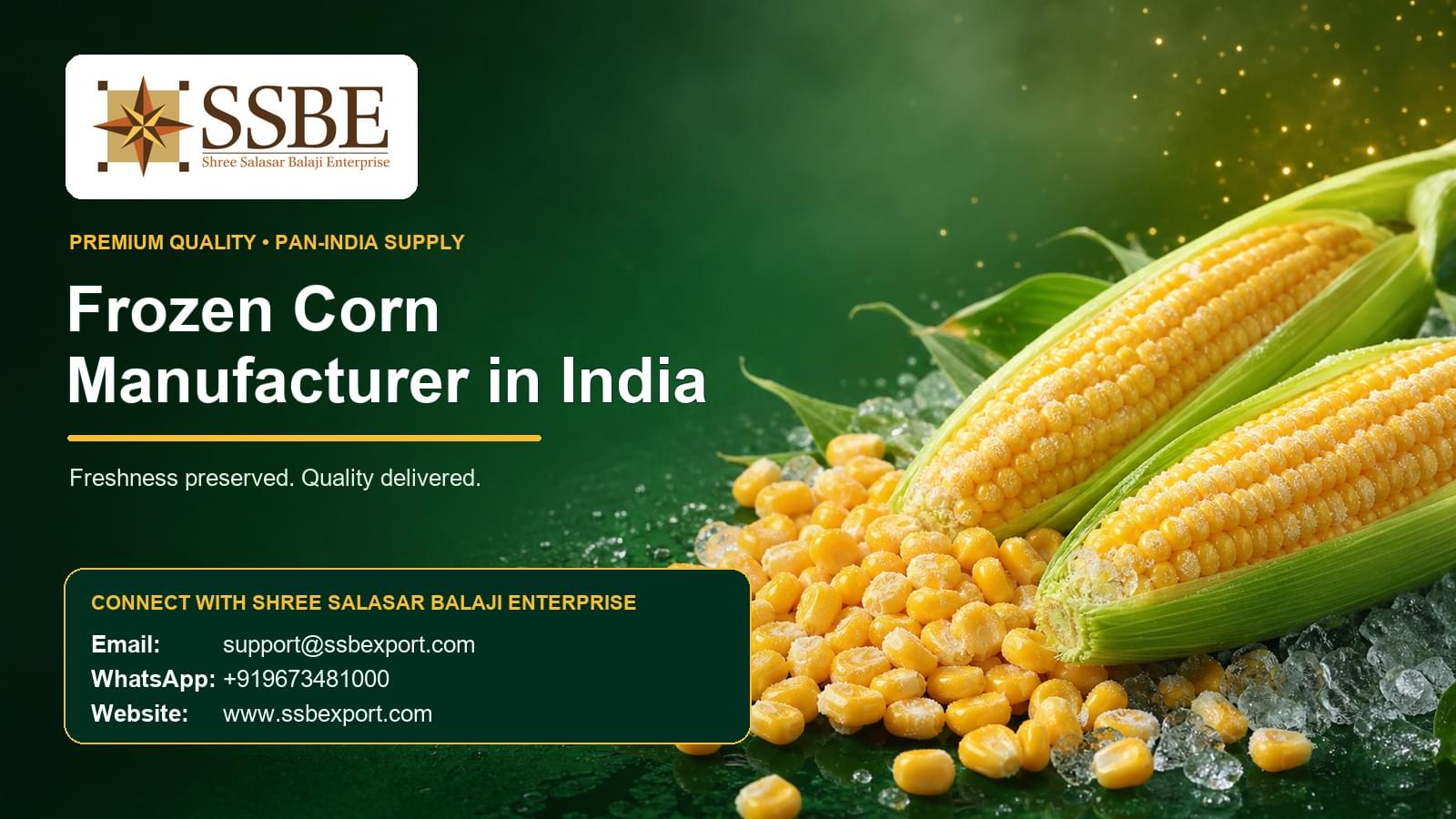 Frozen Corn Manufacturer in India